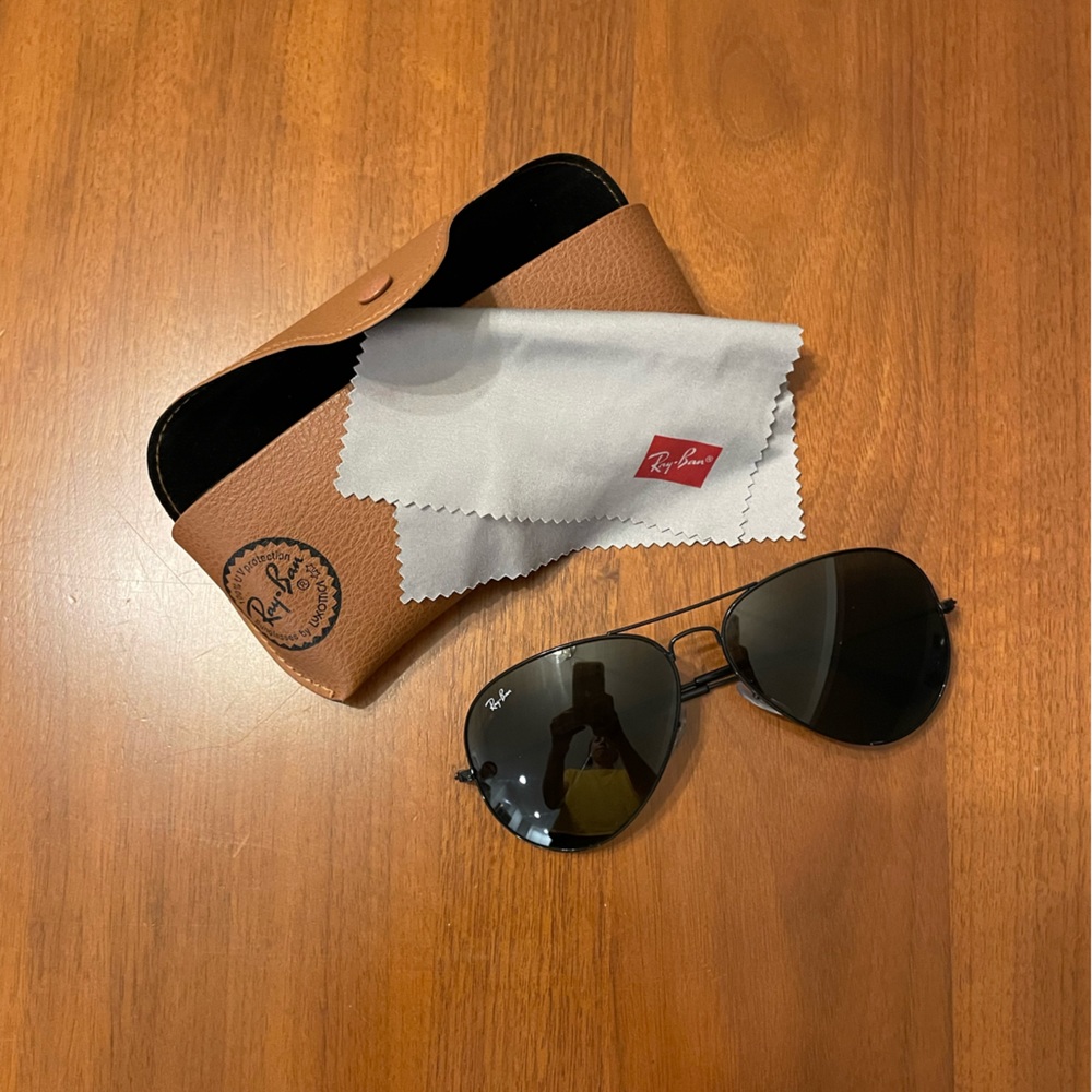 Ray Ban Aviator Large Metal II in black